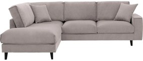 Goossens Bank Jonas beige, stof, 2,5-zits, urban industrieel met ligelement links