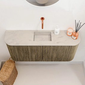 Mondiaz Joya DLux 95cm toiletmeubel ronding links/rechts dusk met wastafel faye midden zonder kraangat opalo