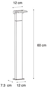 Moderne buitenpaaltje antraciet 60 cm incl. LED IP54 - Zane Modern IP54 Buitenverlichting
