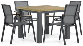 Tuinset 4 personen 90 cm Aluminium/textileen Grijs Lifestyle Garden Furniture Fiora/Veneto