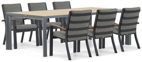 Tuinset 6 personen 240 cm Aluminium/teak Grijs Osmen Midura/Borello