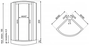 Kerra Leticia complete douchecabine 90x90x215cm