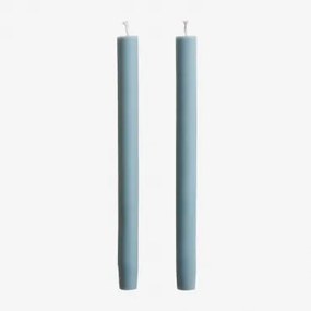 Set Van 2 Decoratieve Kaarsen Soraia Blauwe Mist - Sklum