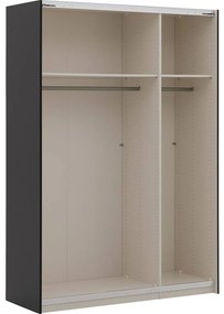 Goossens Kledingkast Easy Storage Sdk, 153 cm breed, 220 cm hoog, 1x 3 paneel schuifdeur li en 1x 3 paneel spiegel schuifdeur re