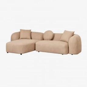 Modulaire Bank Met Linker Chaise Longue Van 2 Delen In Chenille Coco Dikke Chenille Stof Latte Bruin - Sklum