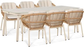 Tuinset 6 personen 220 cm Rope Taupe De Laan Projects