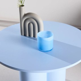 Salontafel Met Cilindervormige Poten Blauw - 80 X 80cm.
