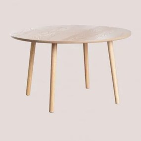Ronde Salontafel Ø80 Cm Van Docc-hout Natuurlijk Hout - Sklum