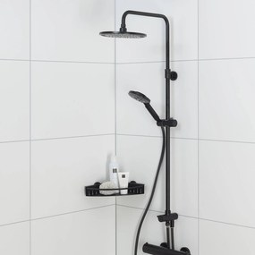 Tiger Tyne glijstangset 73cm met regendouche en 4 straalsoorten zwart