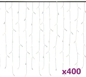 vidaXL Lichtgordijn met 400 LED's en 8 functies 10 m koudwit