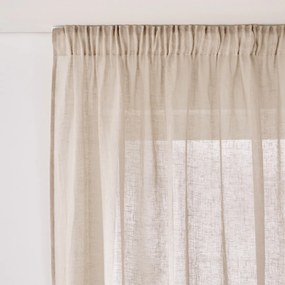 Linnen glasgordijn met gerimpelde bies en golf, ONEGA