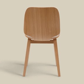 Scandinavische Vintage Stoel Plywood Eiken