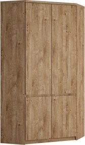Hoekkledingkast Merfere 101, Eiken, 200x95x95cm, 98 kg, Kledingkast deuren: Met scharnieren
