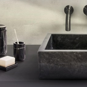 Sanigoods Alina waskom gepolijst 40x40x15cm zwart