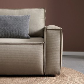 Beige Slaapbank Chaise Longue Links