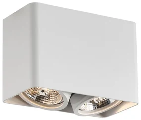 Design opbouwSpot / Opbouwspot / Plafondspot wit GU10 70mm 2-lichts draai- en kantelbaar - Vox Design GU10 Binnenverlichting Lamp