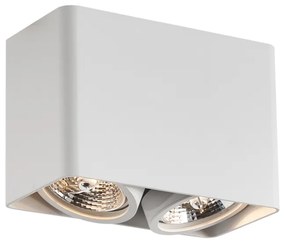 Design opbouwspot wit GU10 70mm 2-lichts draai- en kantelbaar - Vox