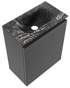 Mondiaz Ture DLux toiletmeubel 40cm dark grey met wastafel lava midden zonder kraangat