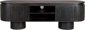 Dutchbone Kenji Ovaal Tv-meubel Zwart Hout - 140x40x45cm.