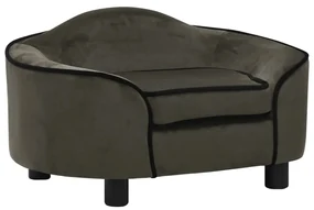 vidaXL Hondenbank 67x47x36 cm pluche donkergrijs