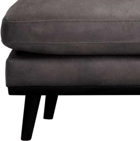 Loungebank Odissi chaise longue rechts - leer Kentucky antraciet 01 - 2,58 x 1,60 mtr breed