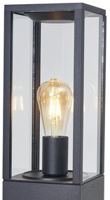 Moderne staande buitenlamp zwart 80cm met stopcontact IP44 - Charlois Modern E27 IP44 Buitenverlichting