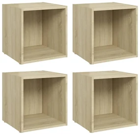 vidaXL Tv-meubelen 4 st 37x35x37 cm spaanplaat sonoma eikenkleurig
