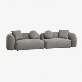 2-delige Modulaire Bank In Coco Chenille Granietgrijs Dik Chenille - Sklum