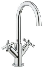 Crosswater MPRO Crosshead Wastafelkraan met ronde uitloop en kruisgreep Cchroom - OUTLET UDEN PRC110DNC