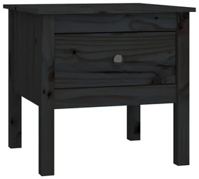 vidaXL Bijzettafel 50x50x49 cm massief grenenhout zwart