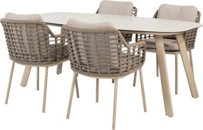 Manolo Puglia dining tuinset 180x95xH75 cm 5 delig keramiek latte Taste 4SO
