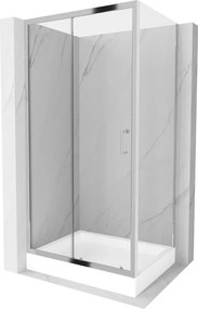 Mexen Apia schuifbare douchecabine 100 x 80 cm, transparant, chroom + Rio douchebak - 840-100-080-01-00-4510