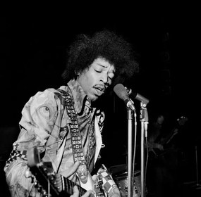 Foto American guitarist, composer and singer Jimi Hendrix