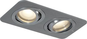 Afgeronde inbouwspot gunmetal GU10 50mm draai- en kantelbaar IP44 2-lichts - Alberto