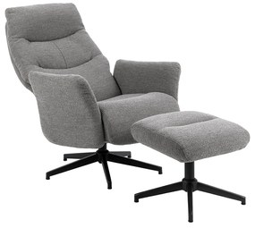 Verstelbare Fauteuil Met Voetenbank Grijs