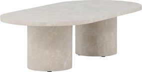 Hoge Beige Ovale Salontafel - 60 X 120cm.
