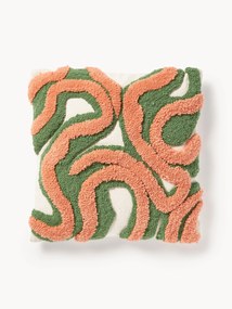 Handgetufte kussenhoes Jiri met getufte design