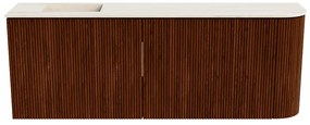 Mondiaz Joya DLux 110cm toiletmeubel ronding rechts ruby met wastafel faye links zonder kraangat meli
