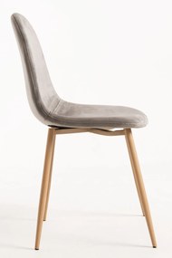 Set van 4 Teok Fluwelen Stoelen