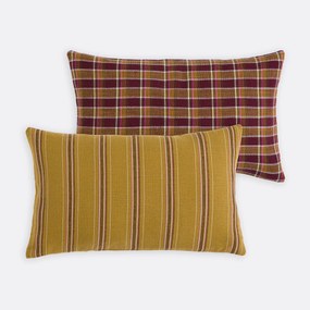 Rechthoekige kussenhoes, gestreept katoen, OSWALD