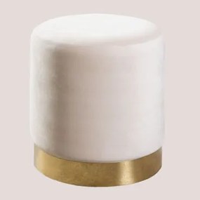 Ronde Poef Ø35 Cm In Flikez Fluweel Bruin - Tarwe - Sklum