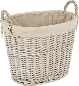 Practo Home houtblokkenmand wilg grijs - Haardaccessoires - 38x50,5x51,5cm