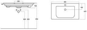 Best Design Quick badmeubel bruin eiken 80cm en wastafel wit glans
