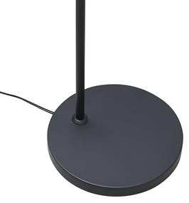 Art Deco vloerlamp zwart met smoke glas - Sandra