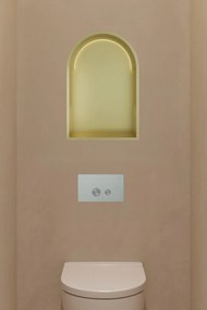 Hotbath &More inbouwnis met verlichting toogmodel 30x45x10cm geborsteld messing PVD