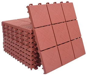 vidaXL Terrastegels 10 st 30,5x30,5 cm kunststof rood