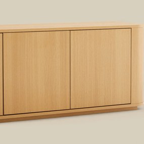 Eiken Tv-meubel Met Ronde Hoeken - 180x40x50cm.