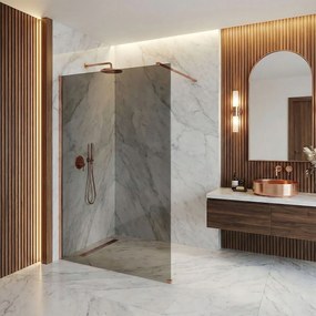 Walk-in douchewand Rea Flexi Grey / Brush Copper 110