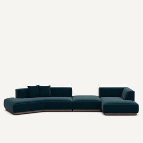 Open hoekbank rechts XL fluweel, JACOPO