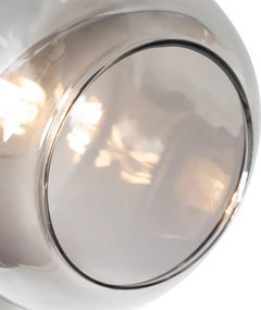 Smart vloerlamp zwart met goud met smoke glas 3-lichts incl. 3 Wifi P45 - Zuzanna
